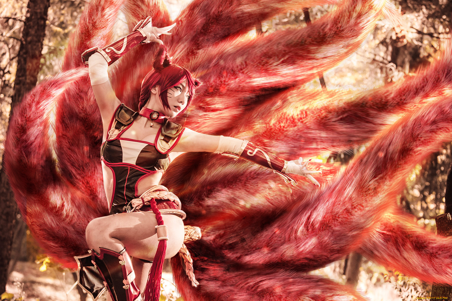 , cosplay , , , , , fox, fire, ahri, league, of, legends, pion, asian, girl, cosplay
